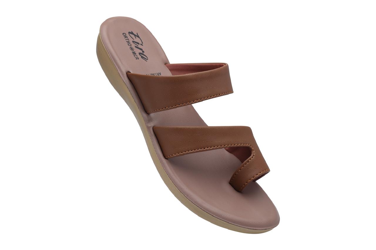 Eira Ortho MCR Comfort Dual Strap Toe-Ring Sandal – Brown
