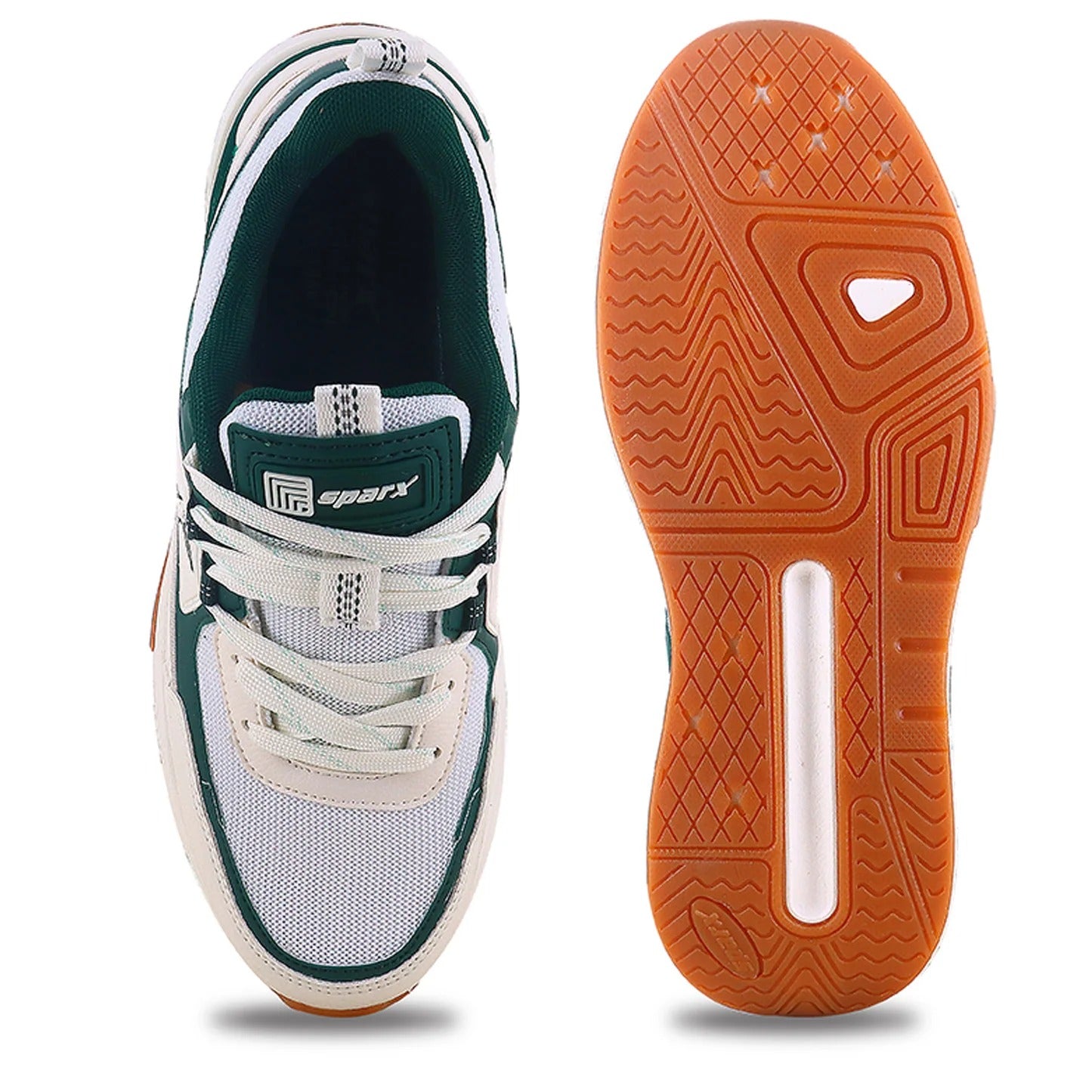 Sparx SM-1086 Sports Shoes Pearl White / Dark Green