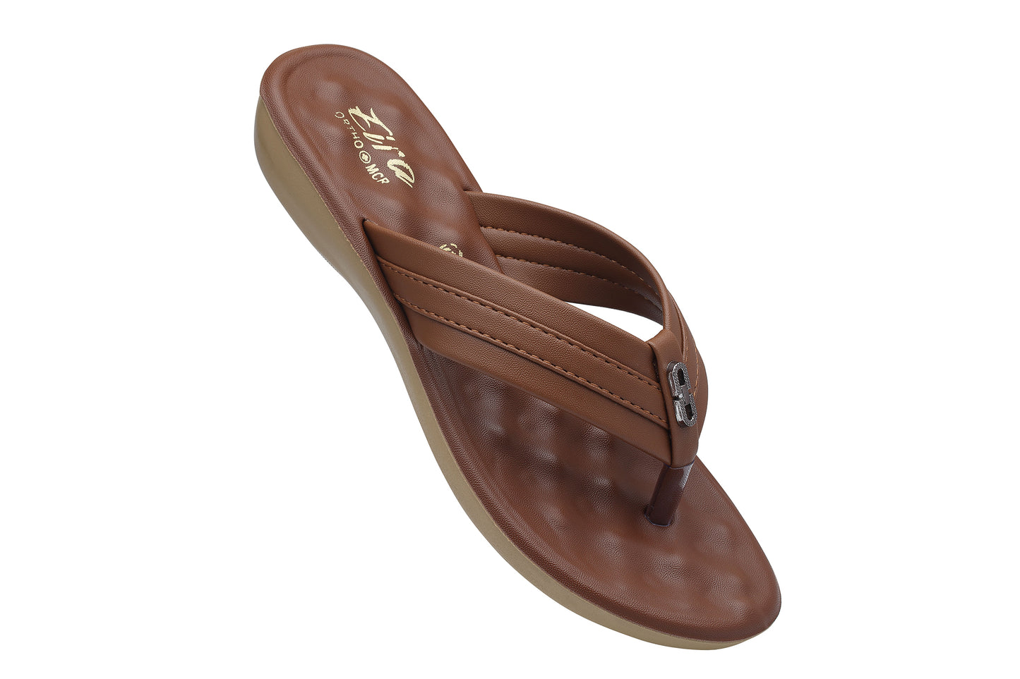 Eira Ortho Comfort Cushioned Toe-Post Sandal – Classic Brown